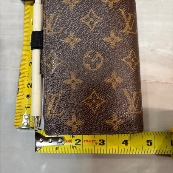 Louis Vuitton Brown Monogram Notebook Cover with Gold Clasp